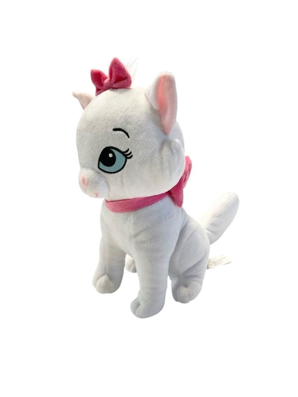 Disney Marie Plush Aristocats White Cat Pink Bow 11” Plushie stuffed animal toy